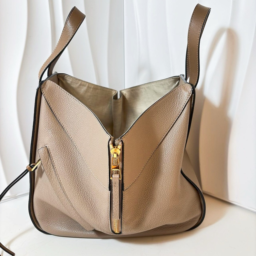 Loewe Beige Grained Leather Hammock Tote Bag - Picture 2 of 12